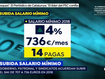 Минимальная зарплата в Испании в 2018 году увеличится на 4% до 736 евро