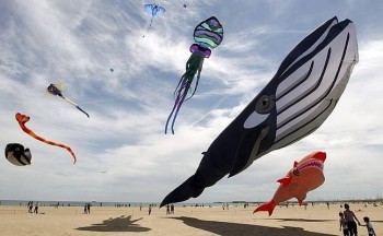 Шоу воздушных змей над пляжем Валенсии
